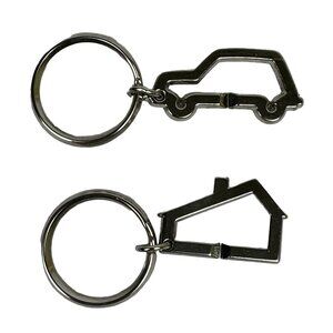 House and Car Keychain Set in Box Metal Organize Gift NEW